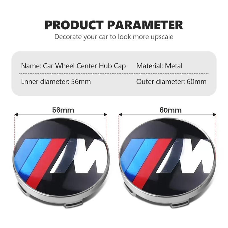 BEKV7 4pcs Car 56mm Wheel Hub Cover Accessories For BMW M Performance Alpina M3 M5 M6 X1 X3 X4 X5 G20