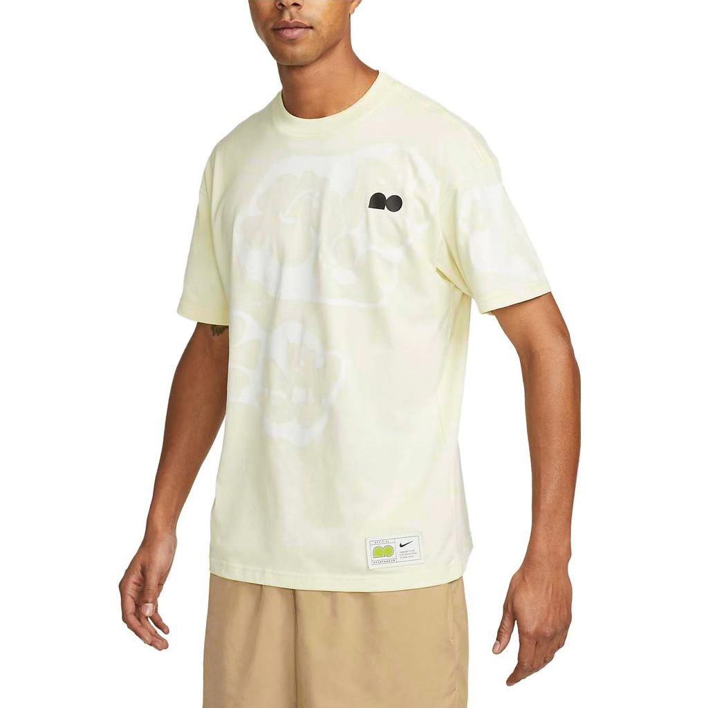 Nike Свободная футболка с короткими рукавами и цветочным принтом X Naomi Osaka, мужские топы кокосового молока DX2043-113