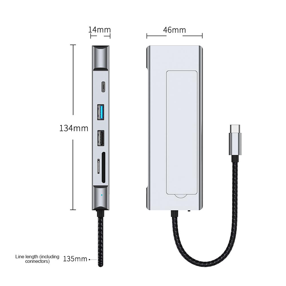 KEBIDUMEI Корпус для M.2 SSD USB C Хаб-Разветвитель PD100W Док-станция 10 Гбит/с Внешний корпус M2 NVMe HDMI-адаптер 4K 60 Гц