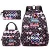 3Pcs/set Anime Kpop Printed Backpack Handbag Pencil Case for Teenger Student Girl Boy Schoolbag Kid Bookbag Large Capacity Travel Bag Gift