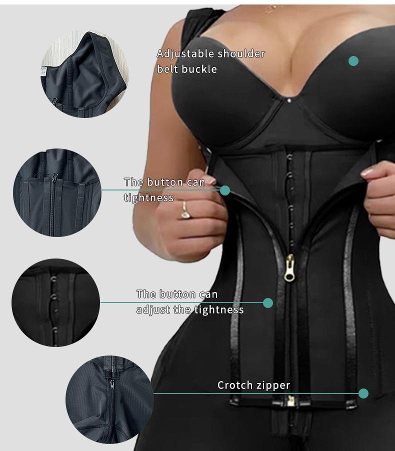 European & American Mesh Abdomen Control Bodysuit - Adjustable Postpartum Shaping Cincher for Women