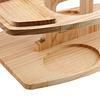 Wooden Picnic Table Portable Food Tray with Wine Glass Holder Mini Snack Tray for Outdoor Events Beach Camping Removable Portable Wine Table