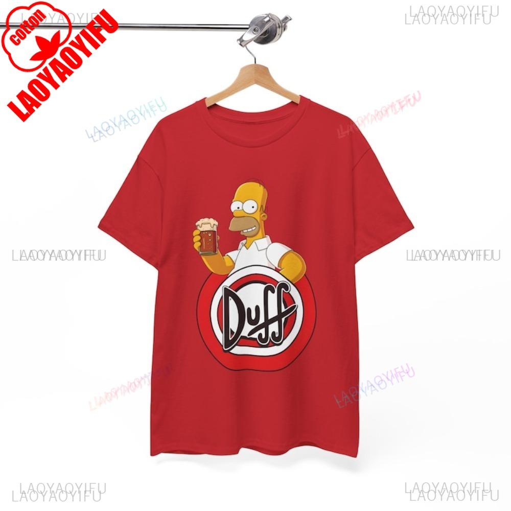 HOMER The SIMPSON Duff BEER Circle Logo TShirt 80s 90s Vintage Casual Fashion Loose Unisex Streetwear Cotton Y2K Unisex T Shirt