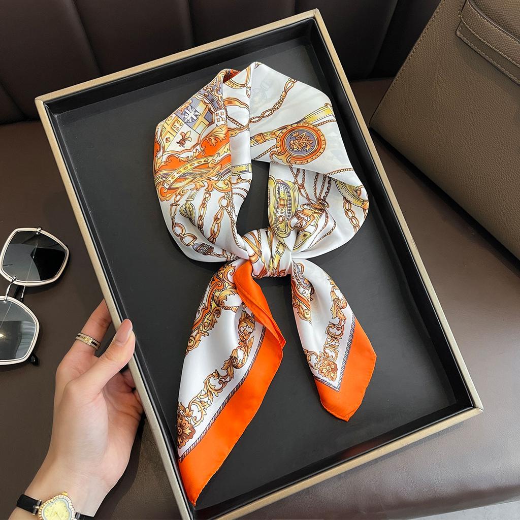 Fashion Luxury Summer Beach 70*70cm Square Silk Scarf Women Handkerchief Female Head Bandana Small Hijab Scarves Tie Shawl