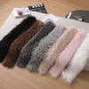 Plush Scarf with Magnetic Design Solid Color Women Thickened Warm Scarf Coat Accessory Daily Commuting Wear