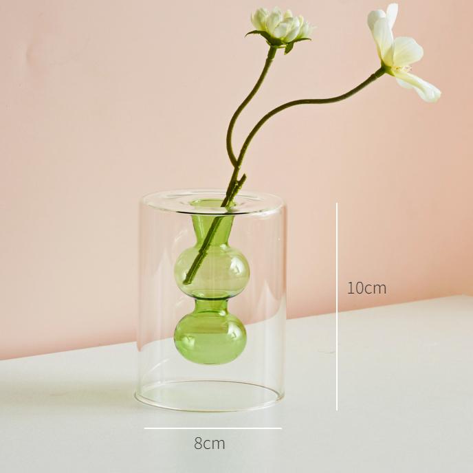 Nordic Modern Двойная стенка Ваза Креативная Гидропонная Прозрачная Стеклянная Ваза Гостиная Настольный Декор Персонализированное Художественное Украшение