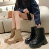 Массивные женские современные короткие ботинки, модные туфли на платформе с молнией сзади, осенне-зимние женские ботильоны на квадратном каблуке