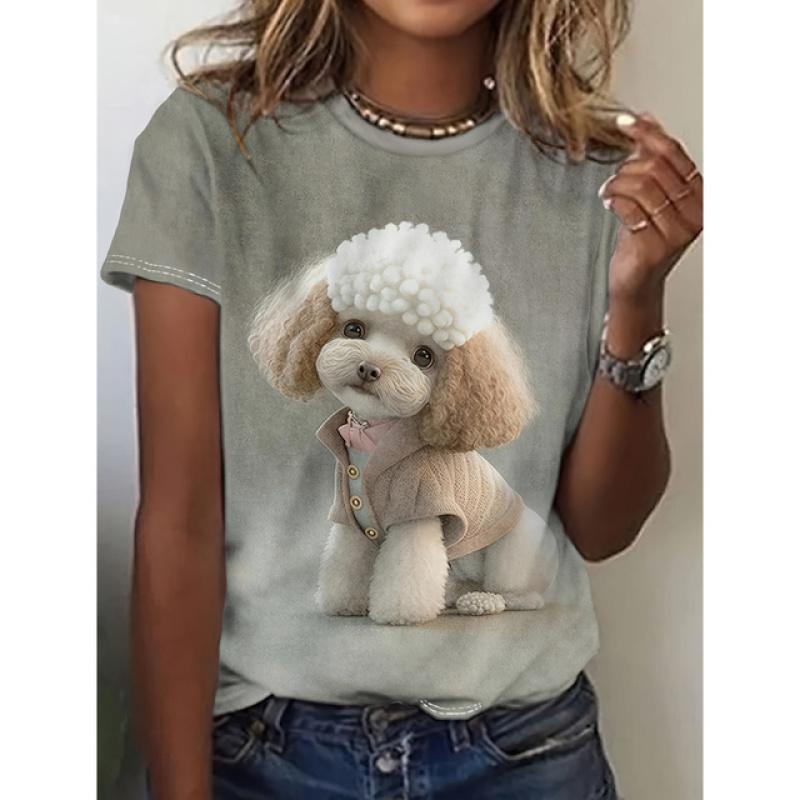 Funny Animal Women's T-Shirt 3d Print T-Shirt Characters Cute Animal Harajuku Casual Short Sleeved Top Oversized Female Clothing 4106 EMA