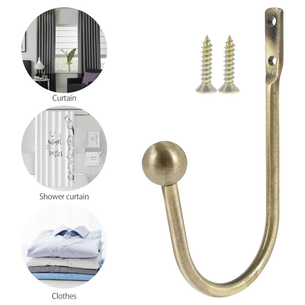 2Pcs Curtain Holdbacks Curtain Hooks Wall Mounted Curtain Tieback Multifunctional Durable Holder Home Decor Curtain Accessories