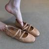 Версия из овчины~ литературный стиль, мелкий вырез, простые туфли-лодочки, женские ретро кожаные туфли Мэри Джейн на одном ремешке, балетки с круглым носком
