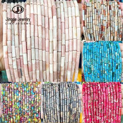 Jingde Jewelry 4x13мм Бусины Круглые Трубки из Императорского Камня для DIY Ювелирных Аксессуаров