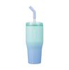 CB Japan ANIE Tumbler Vacuum Stainless with Straw and Green X SANTECO 2-Way 670, 670ml, Insulated, Steel, Double-Walled, Lid, Blue,