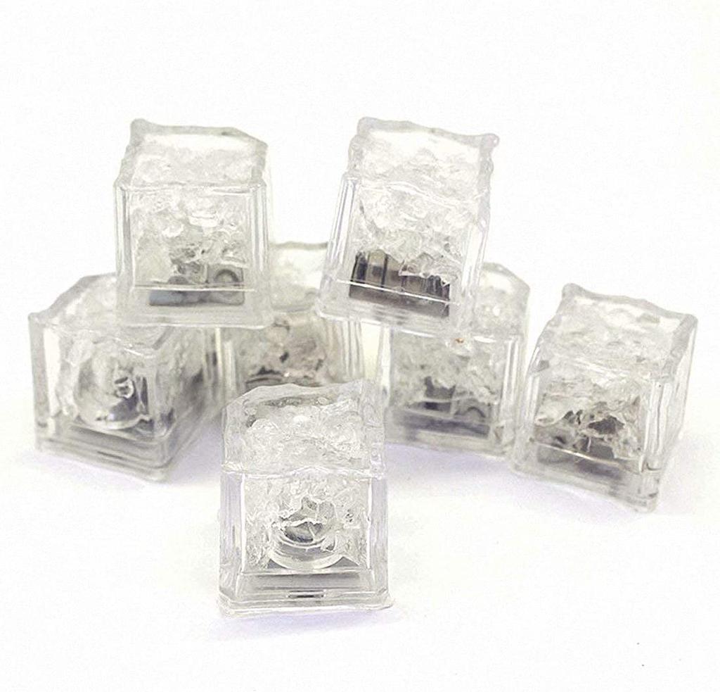 Set of 12 LED Sensor Ice Lights, Multicolored, Glowing Ice Cubes for Parties, Champagne Towers, Weddings, Year-End Parties, and Bar Decorations