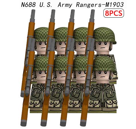 MOC Military Vietnam War Soldiers Figures Building Blocks US Army Officer Weapons Gun Camouflage Head Bricks Toys Kids Gif