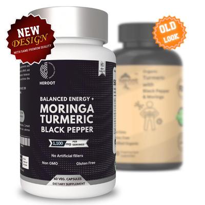 Капсулы Куркума Моринга и Черный перец | Растительная смесь | 1100 мг
