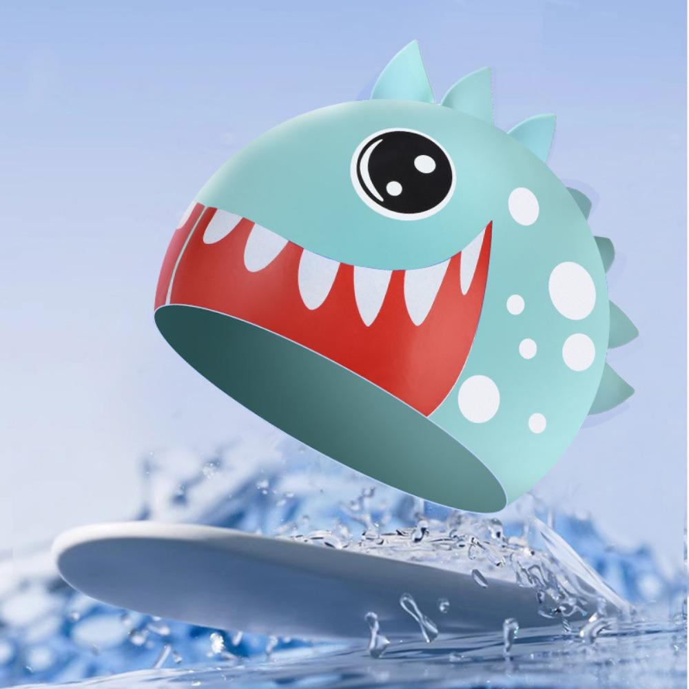 Waterproof Silicone Swimming Hat Shark Printed Swimming Cap Children's Swimming Cap Water Sports