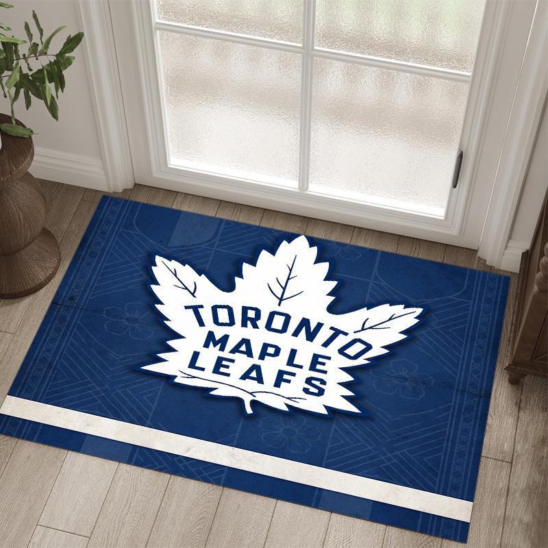 Toronto Maple Leafs Design Crystal Velvet Carpet Cozy Non?Slip Printed Rug For Bedroom Living Room Entrance