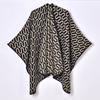Women's Shawl Simple and Fashionable Autumn and Winter Jacquard Split Outer Cover Decorative Shawl Cape Yunnan Travel Outer Cover