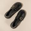 Spring 2024 New Platform Loafers Women's Black Student Versatile Small Leather Shoes Leather Soft-soled Work Shoes