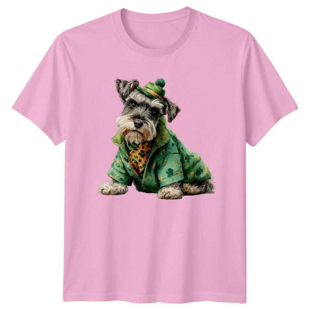 St Patricks Day Schnauzer Dog Lucky TShirt Miniature Schnauzer Dog