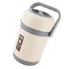 Thermal Cooker Pot Stainless Steel Mini Portable Constant Temperature Heat Preservation Lifting Pot Beige