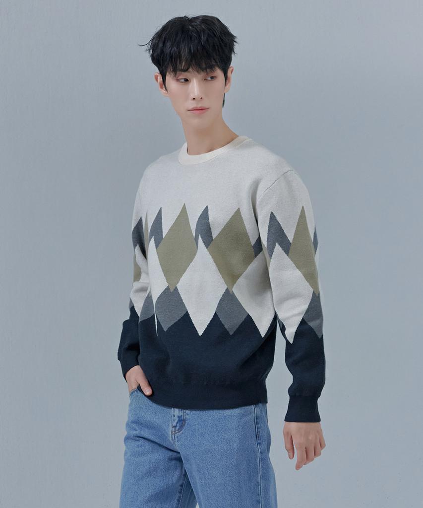 CHASECULT Men'S Argyle Pattern Sweater-Cfrk5216D05