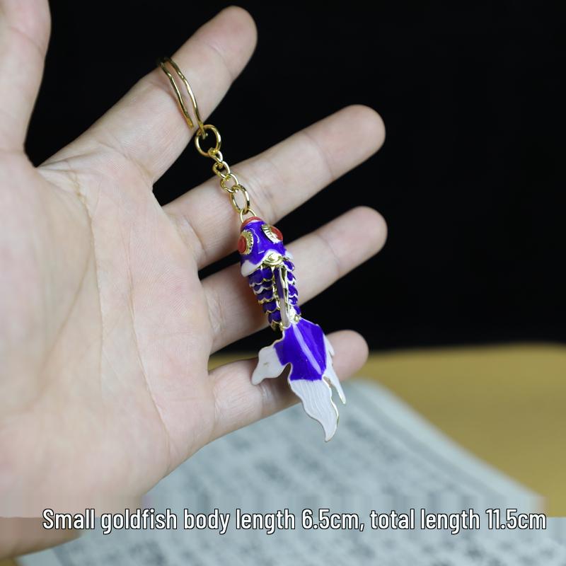 Брелок-подвеска Пекинская перегородчатая эмаль Золотая рыбка Карп
