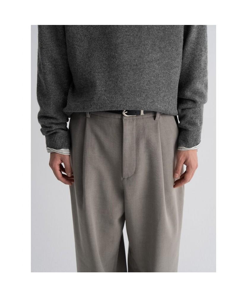 8SECONDS [Everyday Slacks] Fleece-Lined Wide Tapered Fit Elastic Waist Slacks - Beige