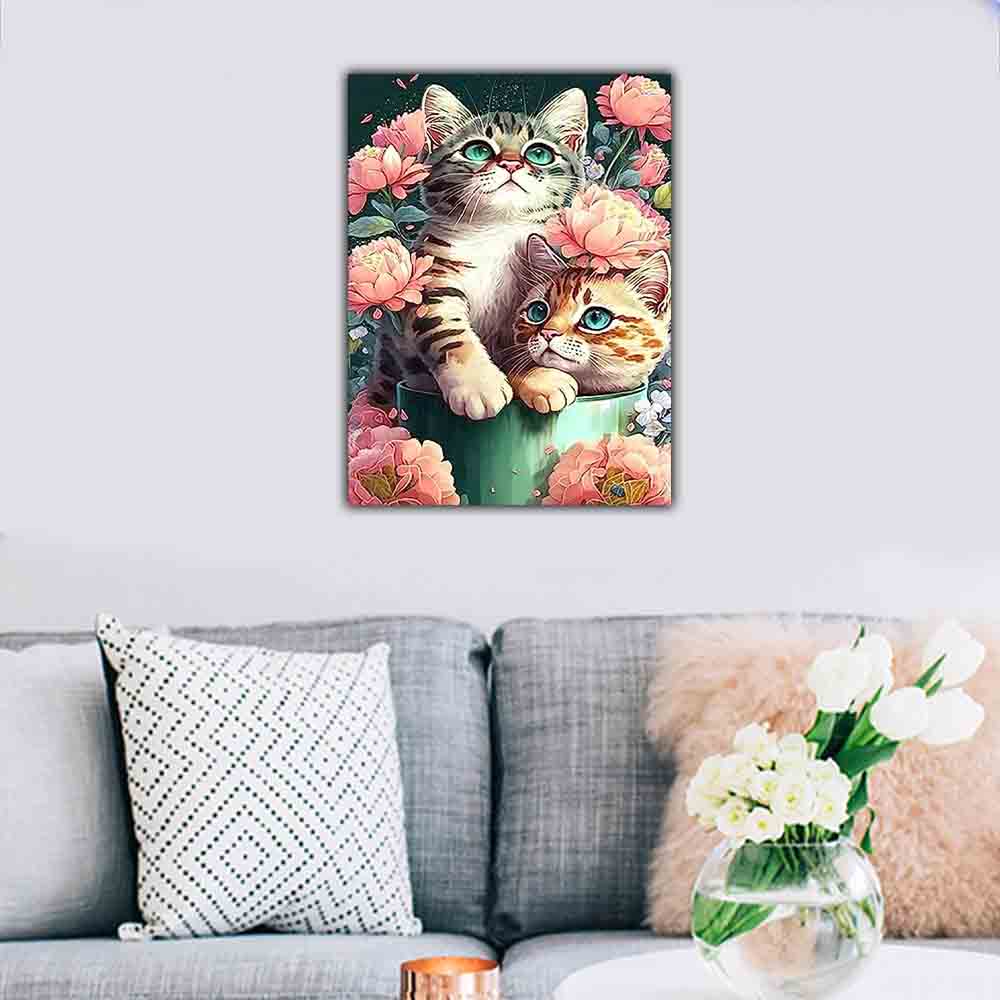 DIY полная круглая алмазная живопись вышивка крестиком 3D художественный стиль домашняя сцена животное декоративная алмазная живопись 5d алмазная живопись