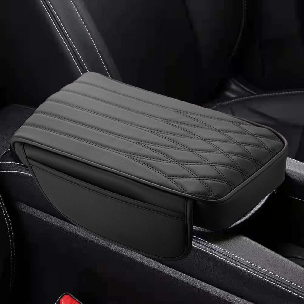 Console Armrest Pad Waterproof Memory Foam Car Console Cover with Adjustable Straps Storage Bag Auto Armrest Box for Ultimate