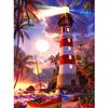 5D DIY Diamond Painting Landscape Rhinestone Cross Stitch Kit Diamond Embroidery Coastal Lighthouse Mosaic Picture Decoration