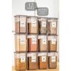 12 Large Labeled Spice Set - Square Spice Set Storage Container With Lid 12x1100 Ml