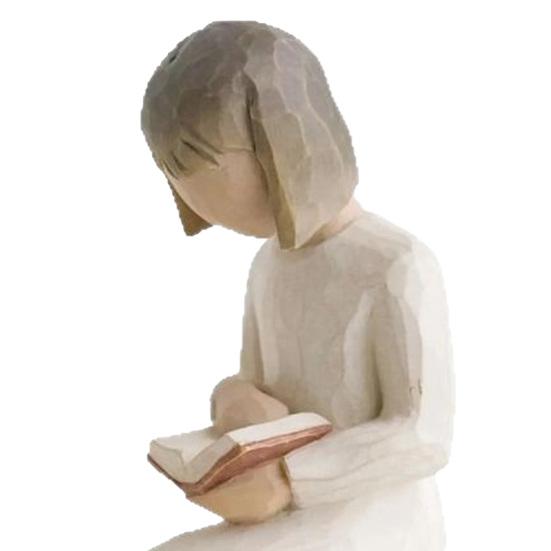 Статуэтка Ангела, Читающего Книгу, Смоляной Декор для Стола для Любителей Книг, Фигурка Девочки для Книжной Полки, Подарок для Читателей, Создающий Атмосферу Исцеления