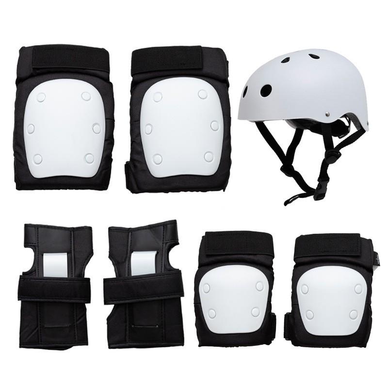 Kids Adult Skateboard Roller Skating Safety Gear Set 7-Piece Helmet Elbow Knee Wrist Protection Inline Scooter