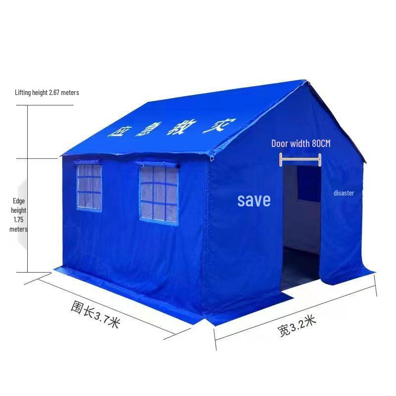 Heavy-Duty Canvas Tent for Construction, Emergency, and Disaster Relief - Rainproof, Cold Protection, Insulated for Warmth