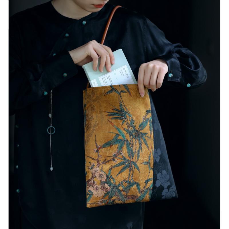 Xiangyunsha, новый китайский стиль, универсальный чай и старинный костюм, художественный, большой размер, сумка на одно плечо подмышкой, ручная сумка для хранения, тканевая сумка