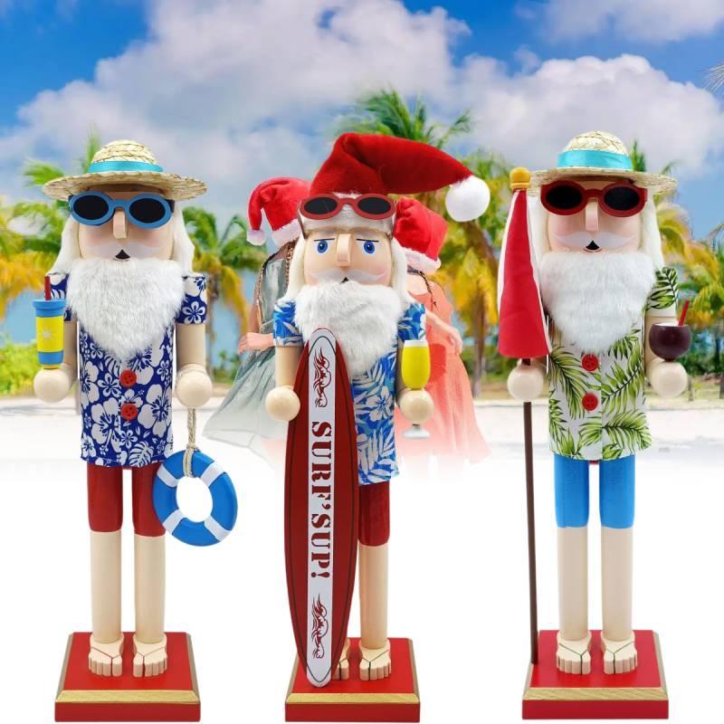 Unique Hawaiian Wooden Nutcracker Santa For Gift Giving And Home Dcor Enhancements