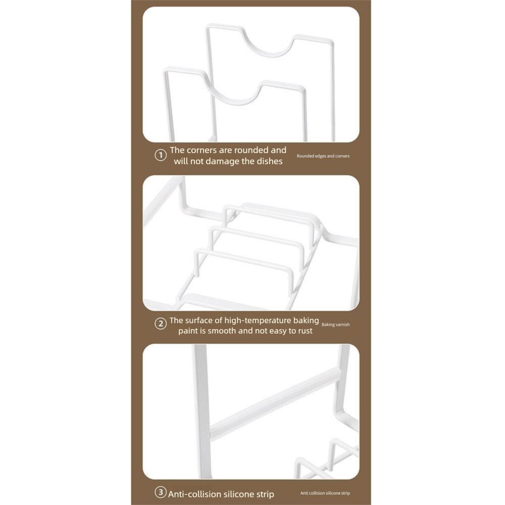 Нескользящая настольная сушилка для посуды из углеродистой стали, держатель для кухонной посуды, полка для сушки тарелок, кухня