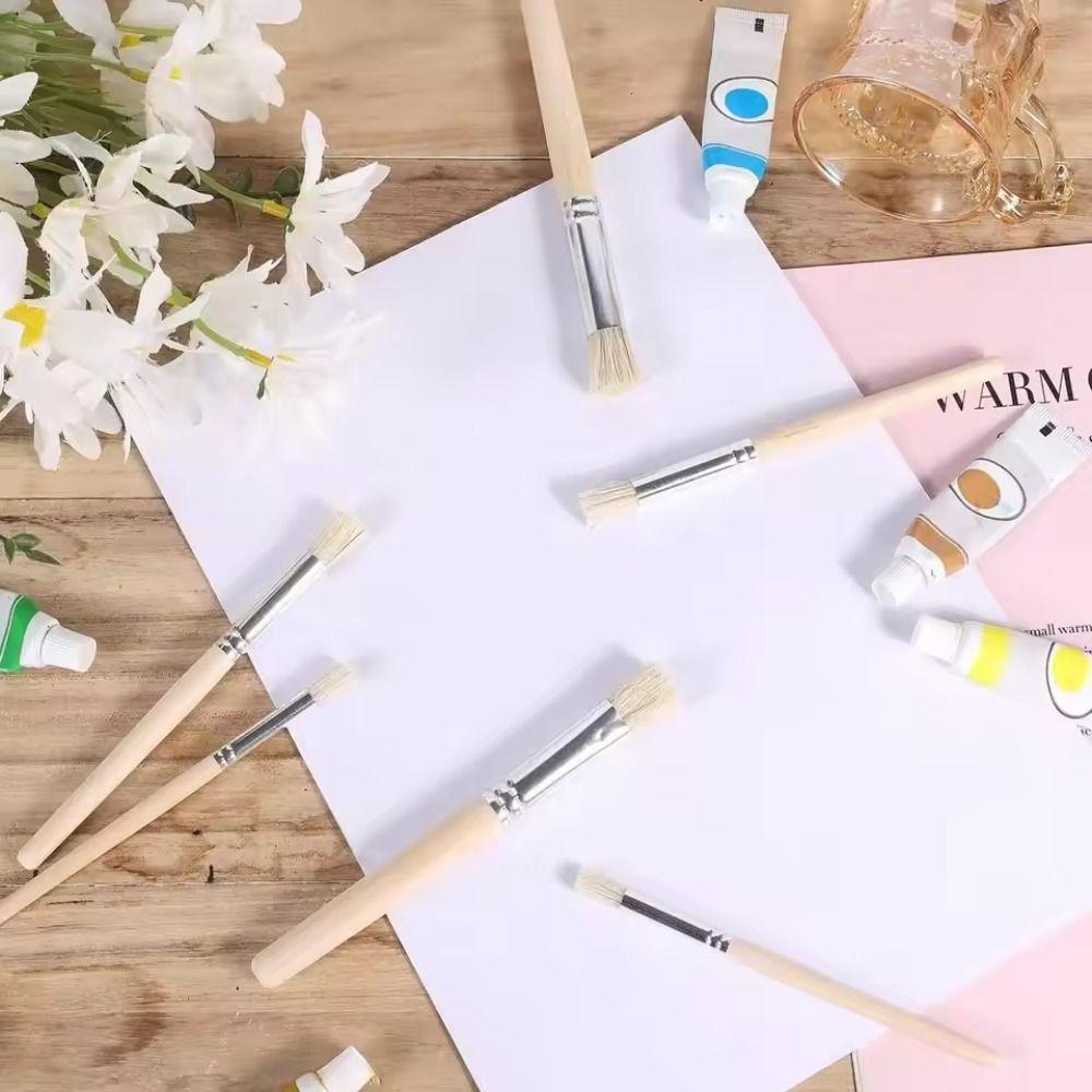 Bristle Hair Wooden Handle Watercolor Oil and Acrylic Painting Pen Painting Brush Child Toy