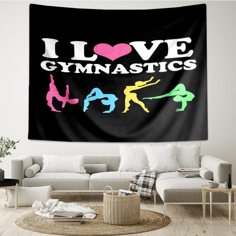 gymnastics Print Tapestry, Backdrop, Easy Setup, Ideal for Bedroom, Office & Living Room, with Aesthetic Wall Hanging Decor.