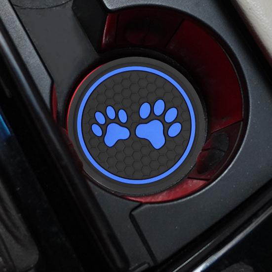Автомобильная круглая бутылка для воды, силиконовая подставка для чашек с принтом собачьей лапы, противоскользящий устойчивый к слуху силиконовый коврик для чашки, аксессуары для салона автомобиля