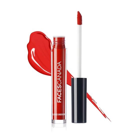FACESCANADA Liquid Sindoor - Красный, 2,5 мл | Высокопигментированный насыщенный цвет | Быстросохнущий и долговечный | Бархатисто-матовый финиш | Водостойкий