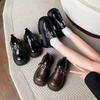 British Style Fashion Small Leather Shoes Platform Single Shoes Women's 2024 New Autumn and Winter Metal Buckle Muffin Heightening Loafers