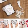 5PCS Metal Angel Silver Bookmark White Ribbon Tassel Snow Bookmark for Wedding Party Giveaway Gift