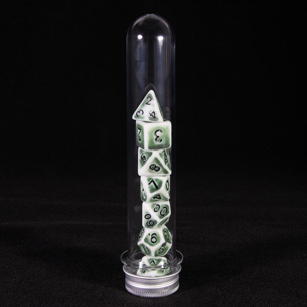 7 шт. Многогранные кости Непрозрачные многогранные игровые кости с тубусом для РПГ DND D20 D12 D10 D8 D6 D4 Настольная игра