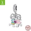S925 Sterling Silver Boys And Girls Pendant Accessories, Romantic Love Diy Beaded Bracelet Accessories