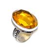 Ювелирное кольцо из серебра 925 пробы с драгоценным камнем цитрин, размер 5,5 h1r88