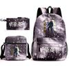 Teen Animation Backpack Elementary School Student Fashion School Bag Three-piece Set