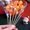 Рождественские одноразовые бамбуковые шпажки для фруктов Снежинка Елка Лось Санта Клаус Праздничные кухонные принадлежности для вечеринки Праздничное украшение стола