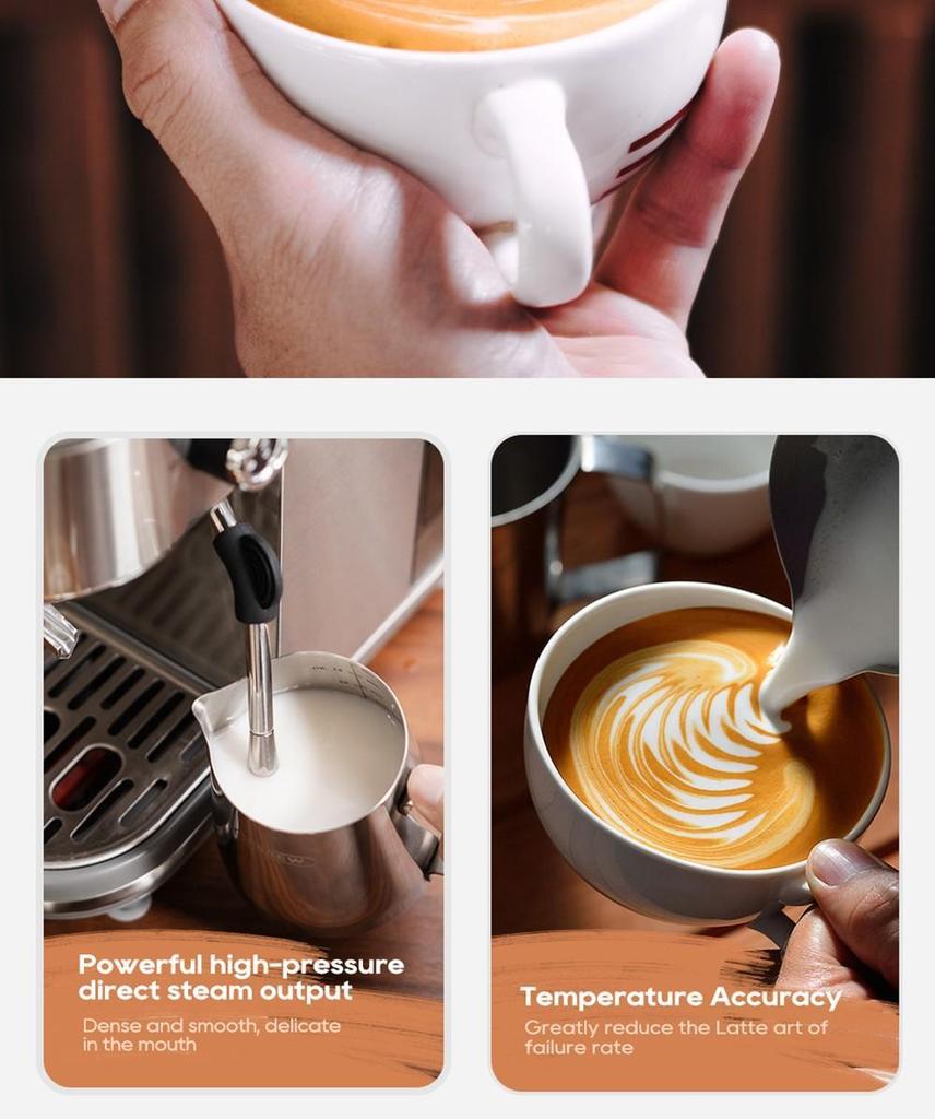 HiBREW 20 бар Полуавтоматическая эспрессо-кофемашина с регулировкой температуры Холодная/Горячая Супертонкая кофеварка Капучино H10B